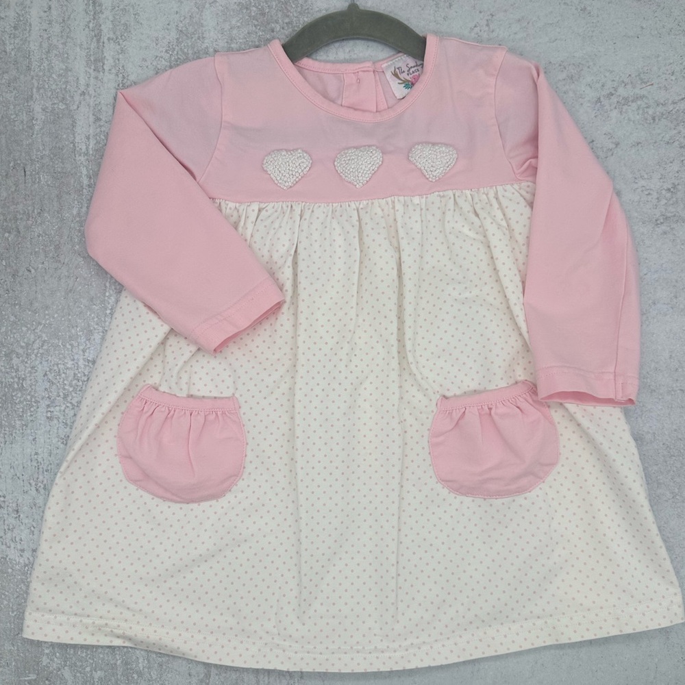The Smocking Place 2T Valentine’s Day Heart French Knot Dress Valentine Love